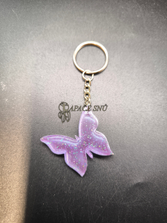Přívěšek na klíče - motýlek - fialový