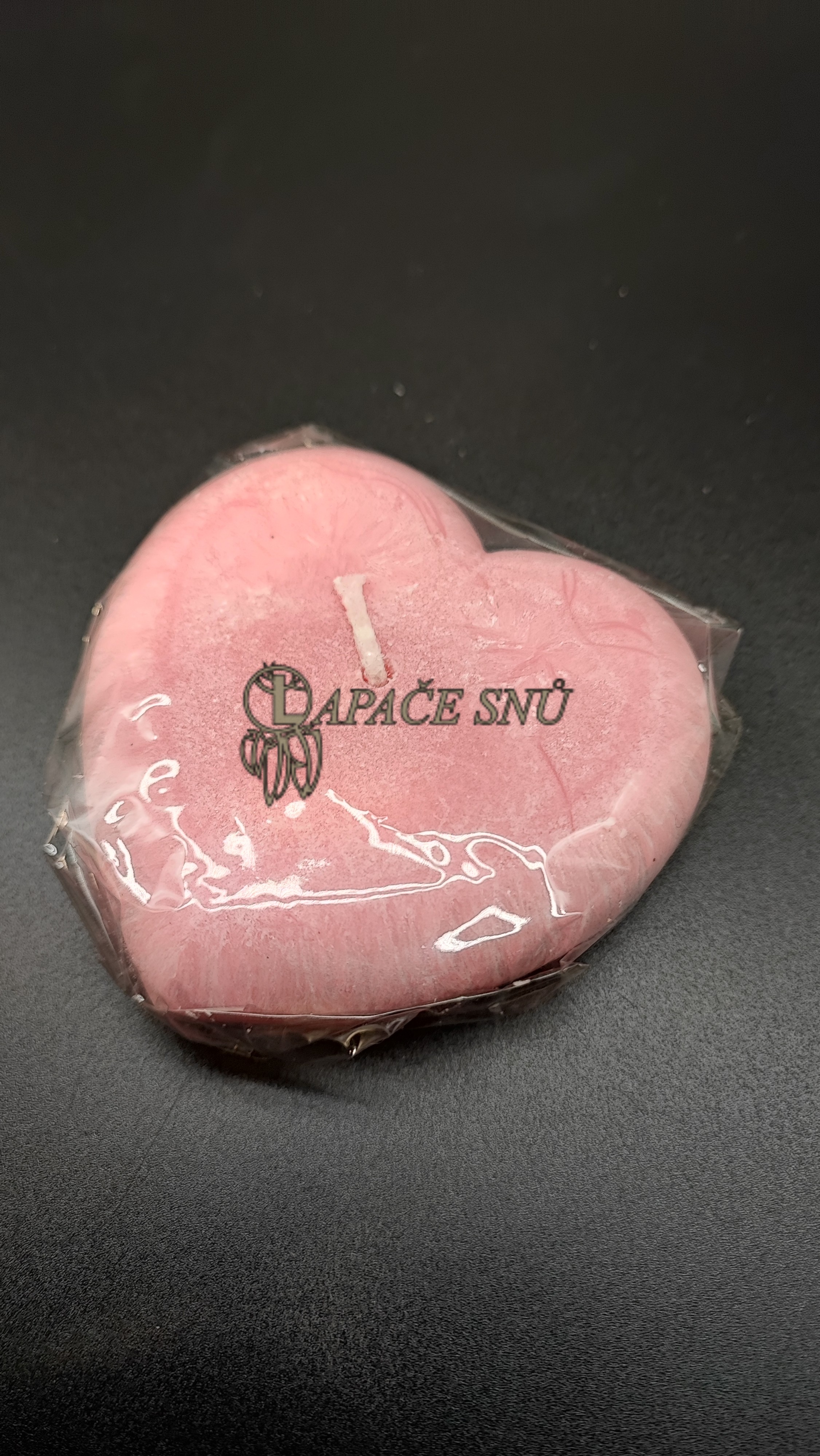 Srdce z palmového vosku - růžové